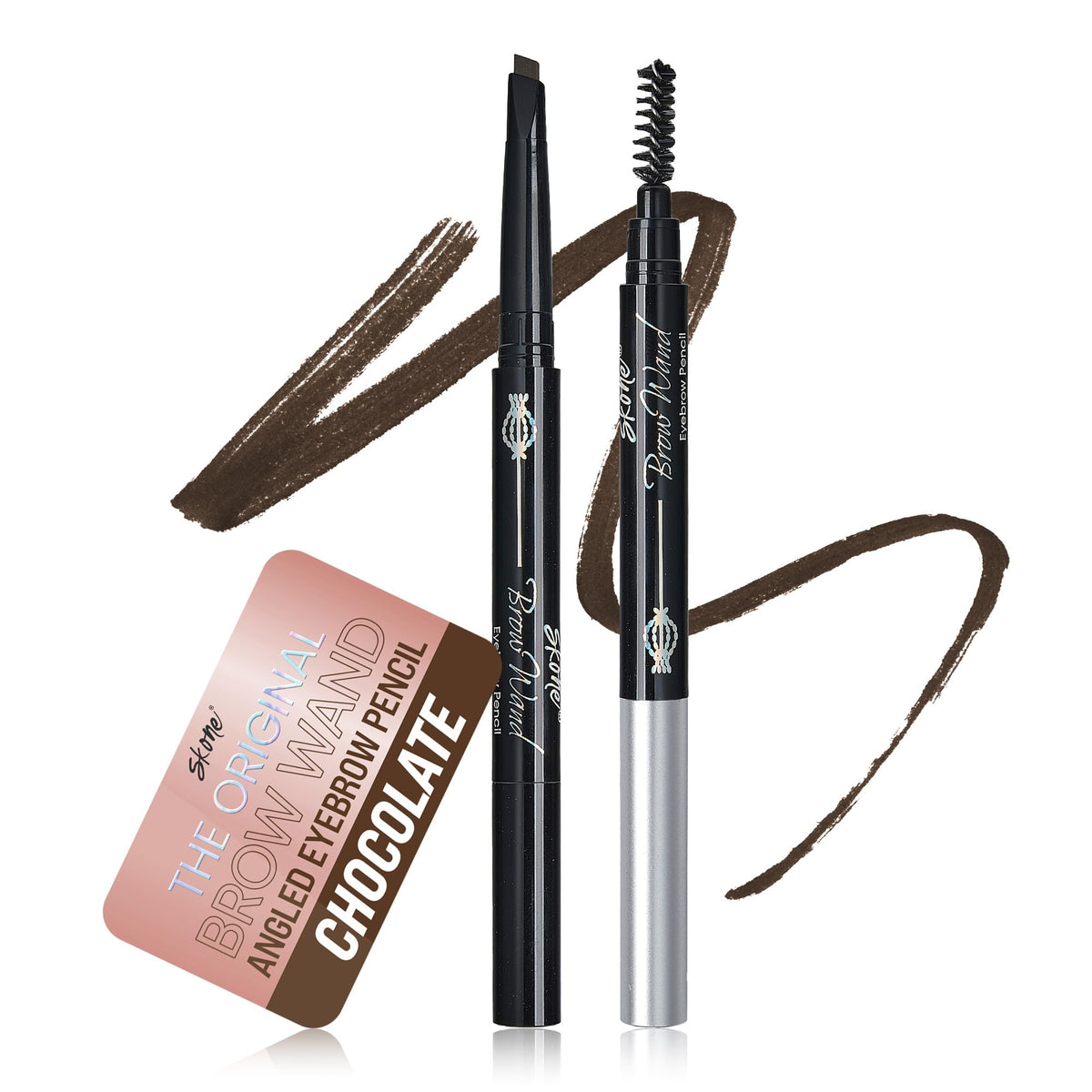 Skone Brow Wand retractable pencil for precise brows and long-lasting color.