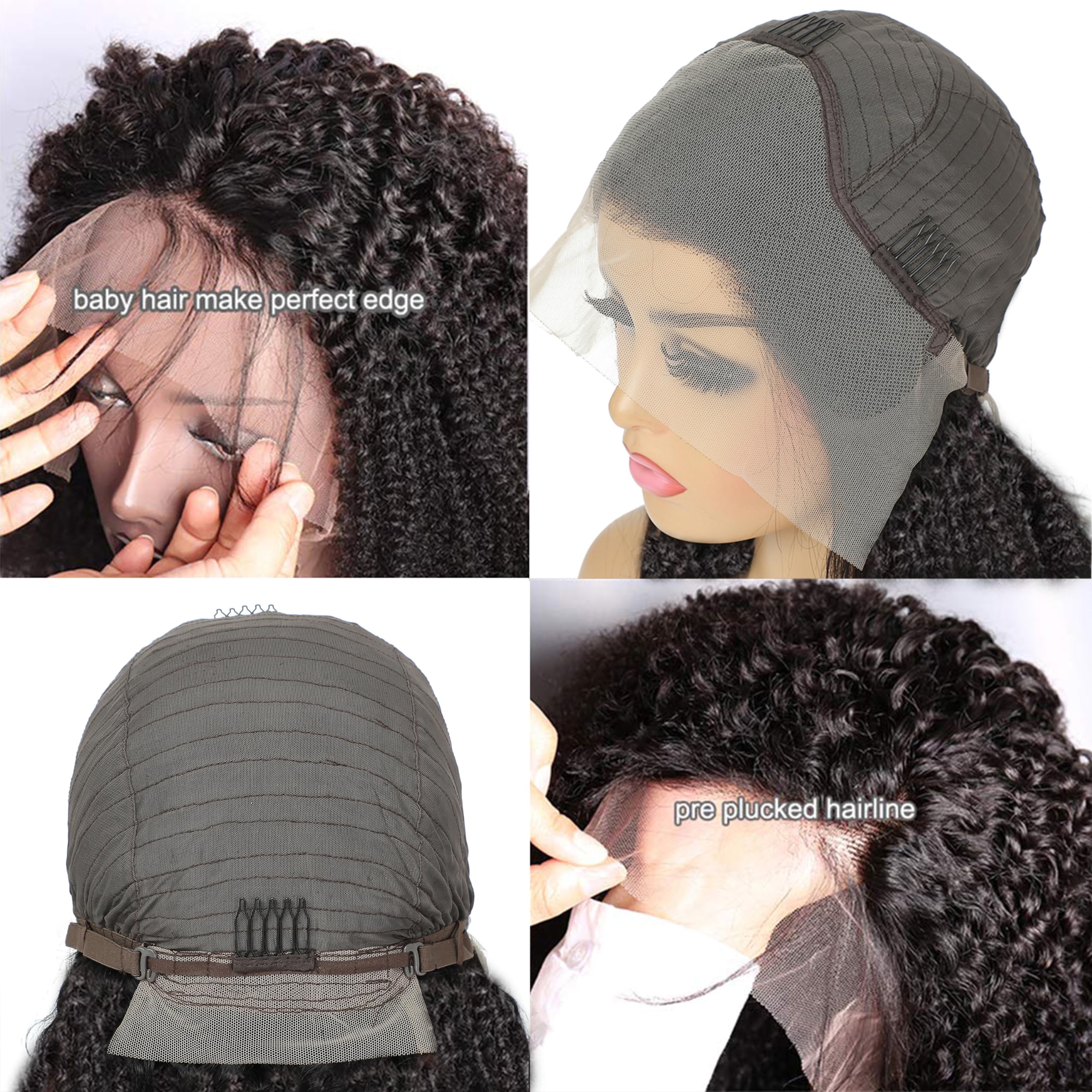 Skouty kinkycurly wig lace-front detail for breathable, invisible wear