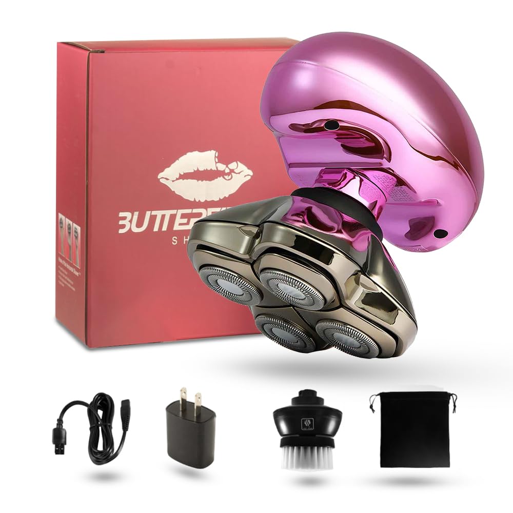 Skull Shaver Butterfly Kiss Pro pink shaver for legs with smooth glide.
