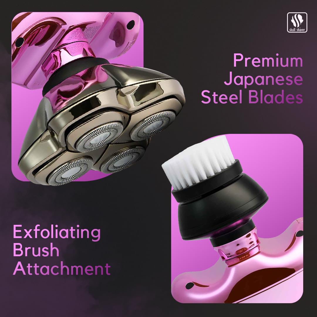 Skull Shaver Butterfly Kiss Pro pink design stands out while delivering precise shaving.