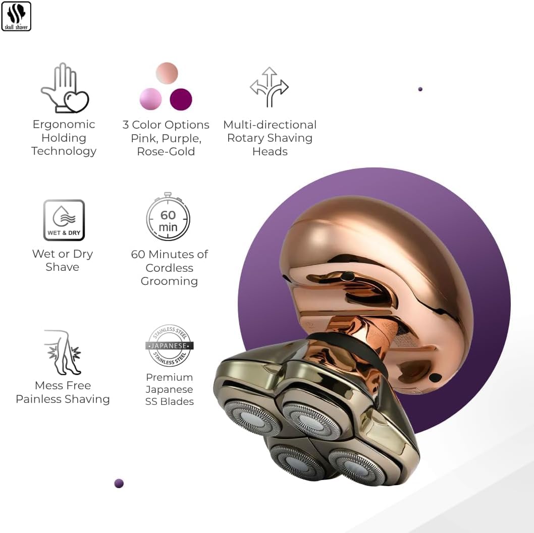 Skull Shaver Butterfly Kiss Pro in shower demonstrates wet-use flexibility for convenient grooming