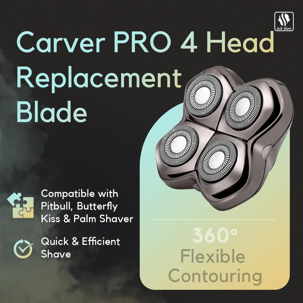 Skull Shaver Carver PRO 4 blade compatible with Pitbull shavers for quick blade replacement.