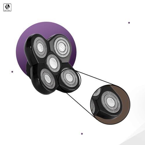 Independent spring-loaded blades reach tight areas like back of head with ease