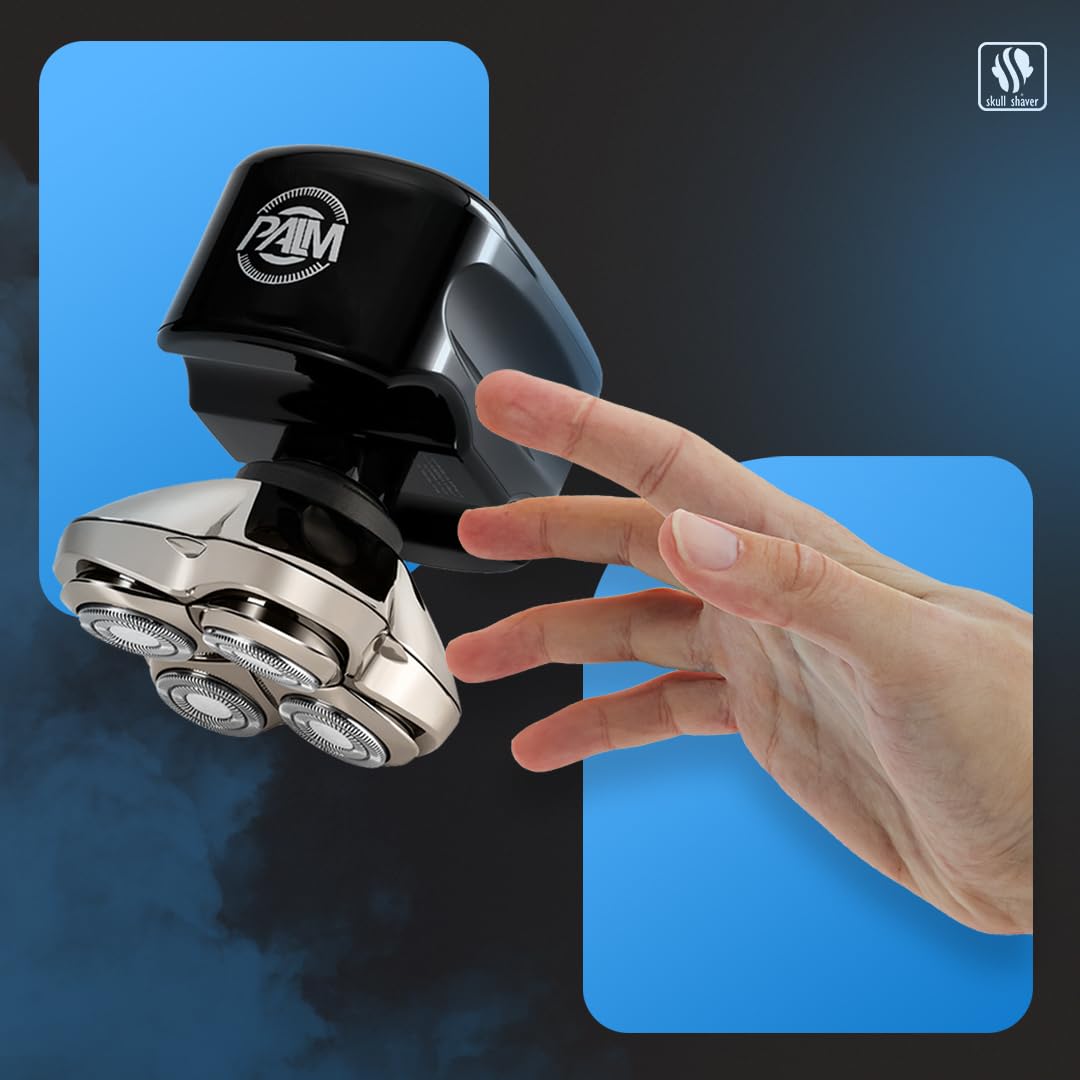 Skull Shaver Palm MX5 easy-clean blades simplify maintenance after shaving.