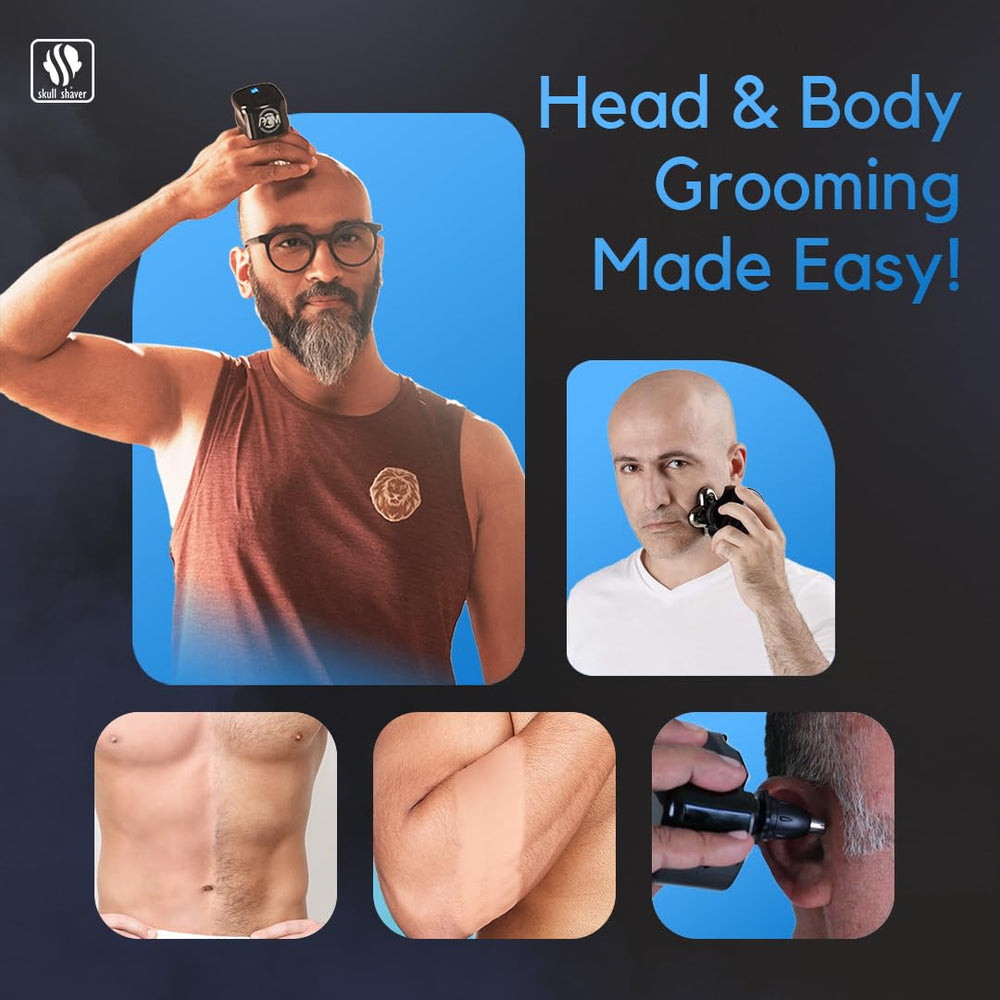 Skull Shaver Palm Shaver waterproof design enables wet or dry shaving