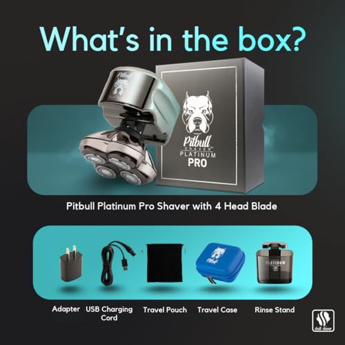 Skull Shaver Pitbull Platinum PRO LED indicator helps monitor battery status.