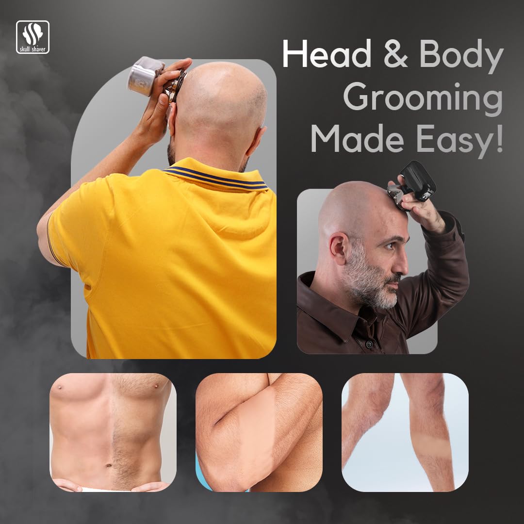 Travel pouch keeps the Skull Shaver Pitbull Silver PRO organized on trips.
