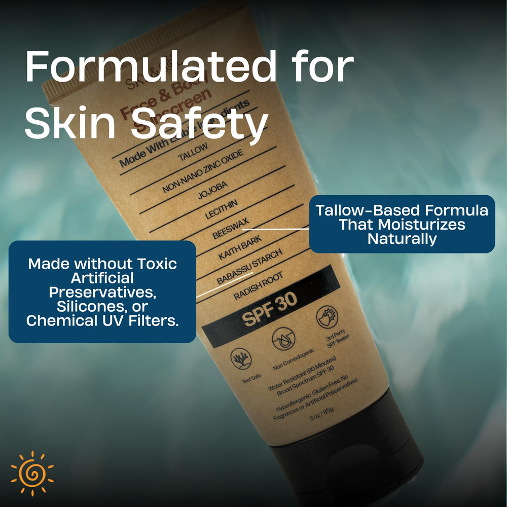 Sky and Sol fragrance-free sunscreen identity for sensitive skin.