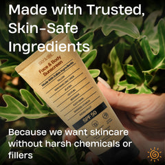 Sky and Sol sunscreen label focusing on non-nano zinc oxide claim.
