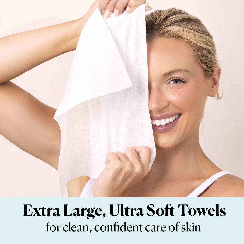 Sky Organics 100% viscose material towels ideal for sensitive skin and eco-friendly routines.