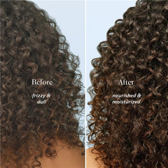 Sky Organics butter applied to damp curls demonstrates frizz control and shine