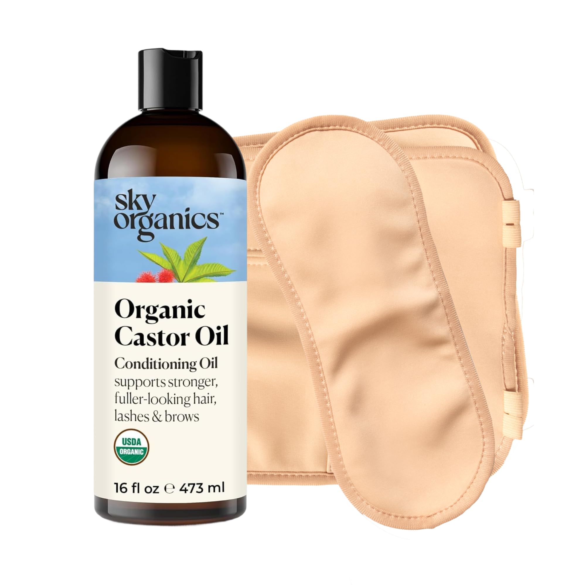 Sky Organics castor oil bottle 16oz for skin, hair, and wellness rituals