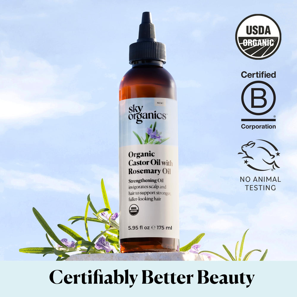 Ebook included with Sky Organics Castor Oil Rosemary guides for care