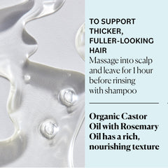Hair strands with Sky Organics Castor Oil Rosemary for smoother texture