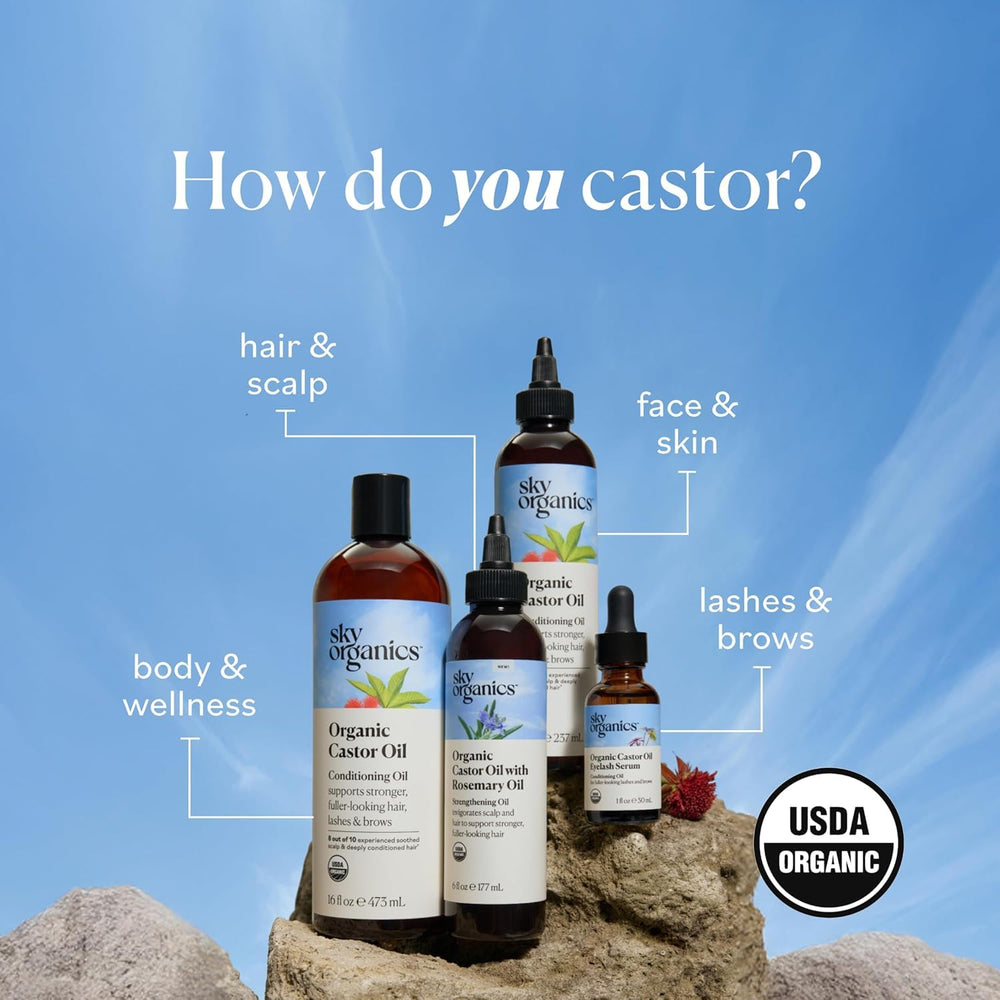 Sky Organics castor oil storage bottle for ongoing wellness routine