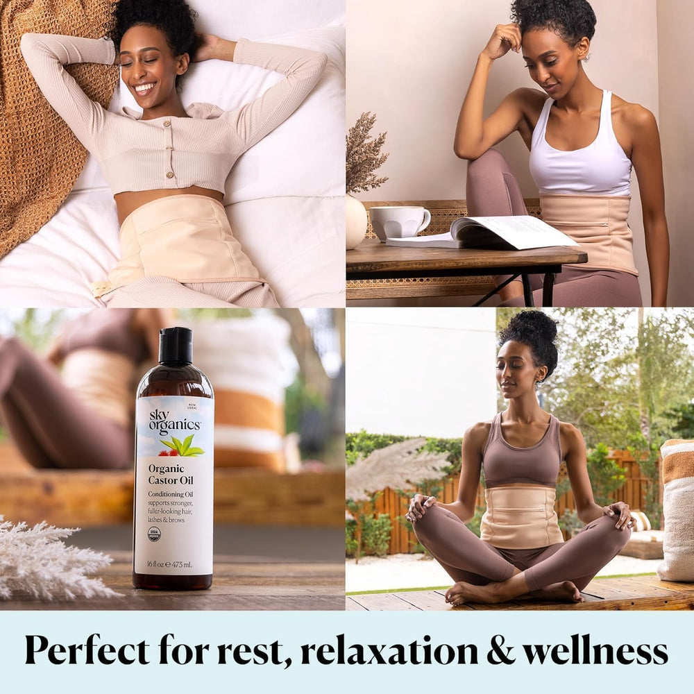Sky Organics castor oil yoga use with wraps during stretches
