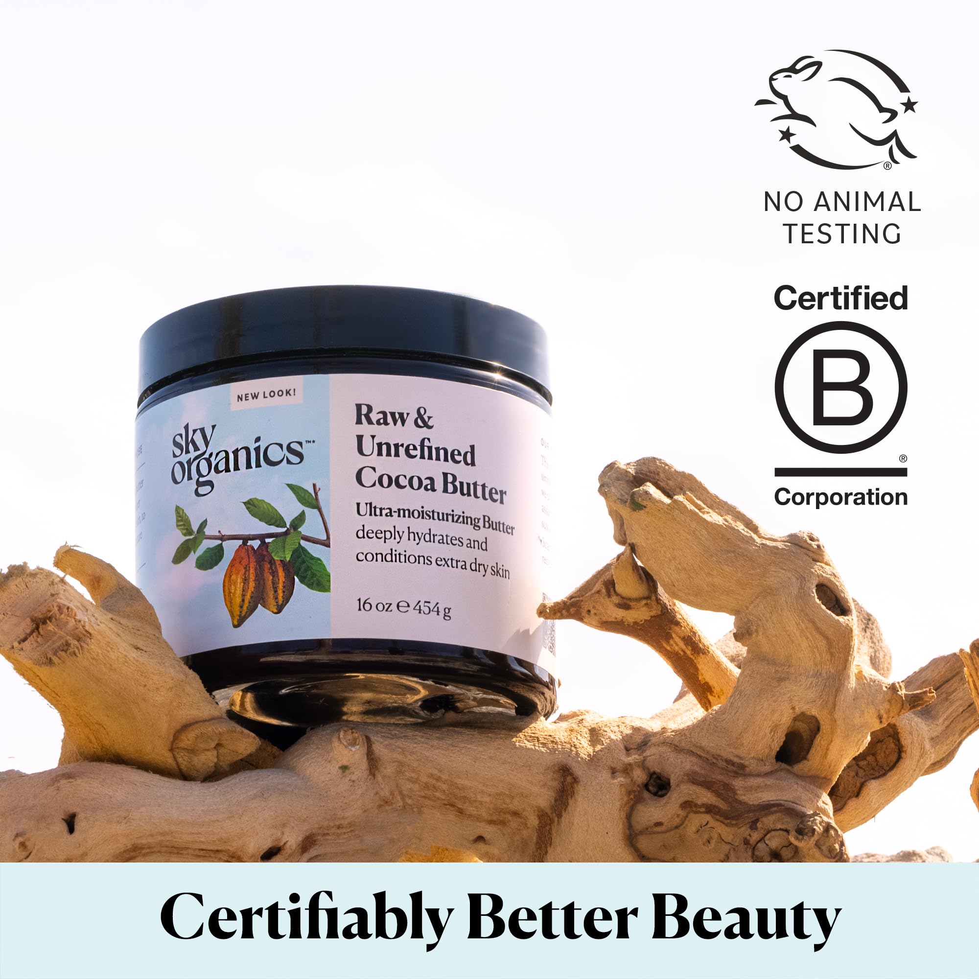 Sky Organics Cocoa Butter application on arm for soft, even-toned skin