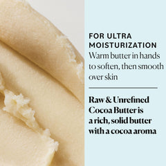Sky Organics Cocoa Butter raw solid texture close-up showing natural aroma and antioxidant-rich hydration