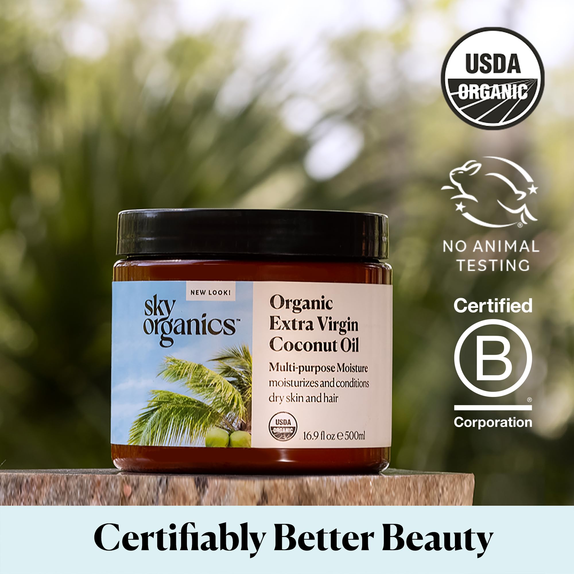 Sky Organics coconut oil for everyday body care and moisture