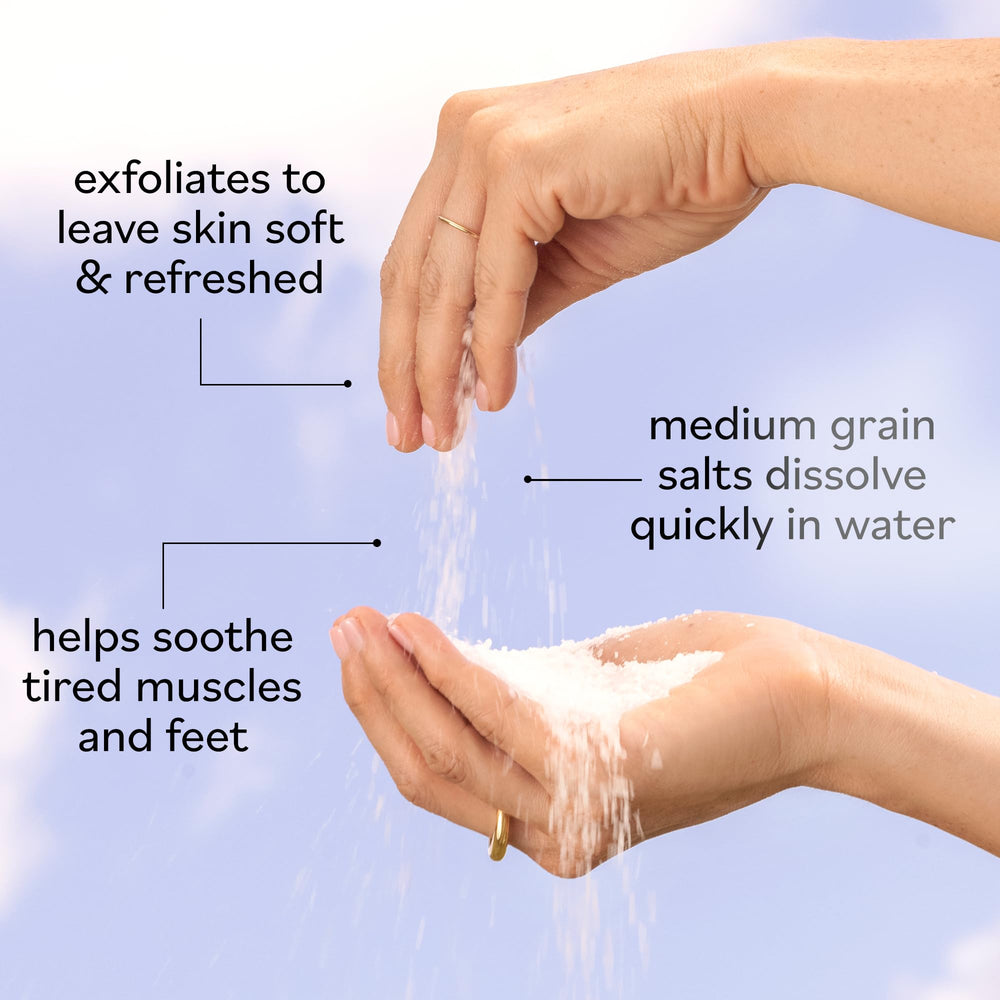 Exfoliate in the shower using Sky Organics Epsom Salt for gentle skin renewal.