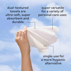 Sky Organics face towels shown with cleanser for makeup removal and cleansing.