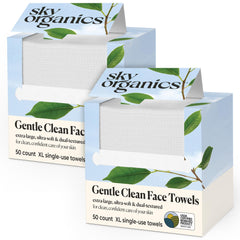 Sky Organics Gentle Clean Face Towels with dual textures for comfortable cleansing and hygienic use.