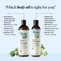 Sky Organics Grapeseed Oil pour closeup highlighting quick absorption