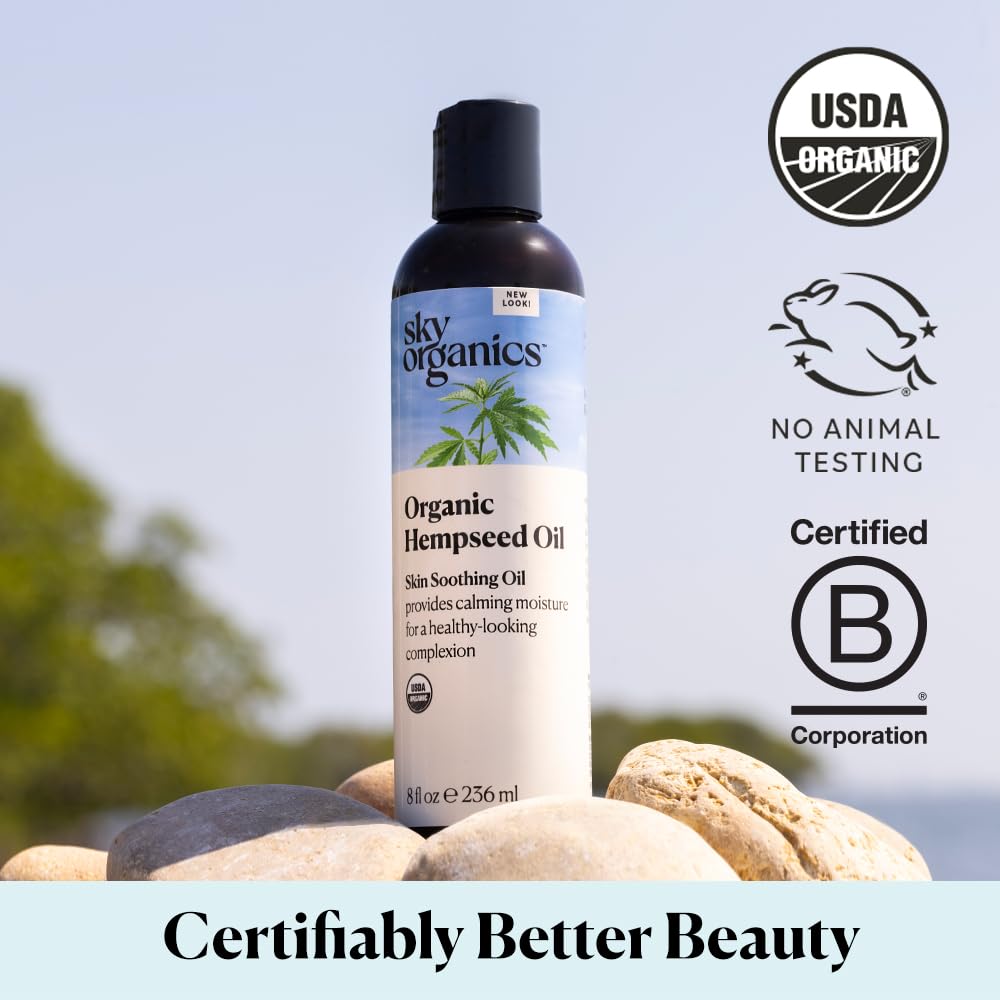 Sky Organics hemp seed oil DIY blends illustrates carrier oil versatility.
