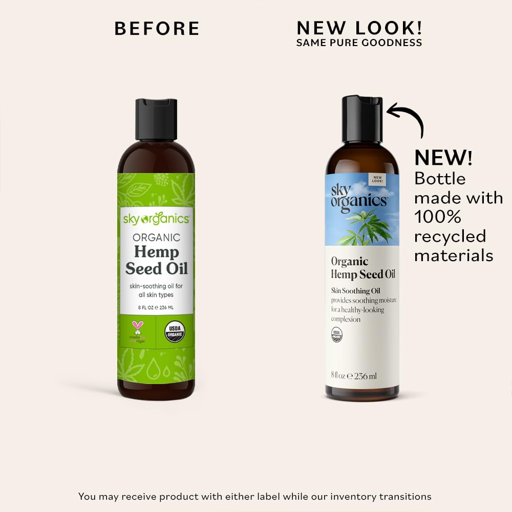 Sky Organics hemp seed oil face application shows quick absorption without greasiness.