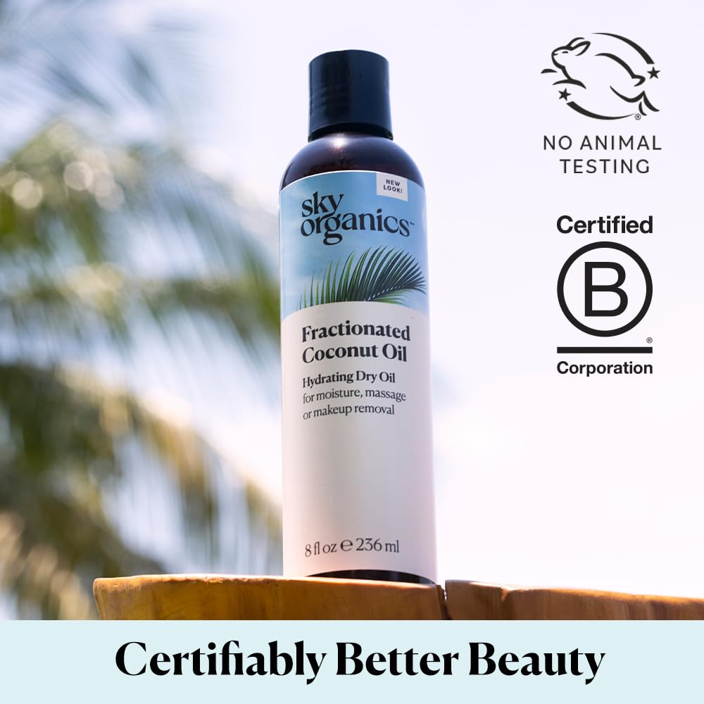Sky Organics Hydrating Dry Oil pour pump demonstrates mess-free everyday application
