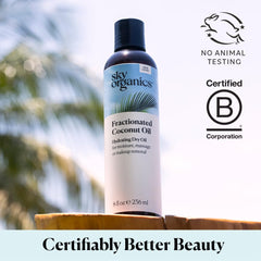 Sky Organics Hydrating Dry Oil pour pump demonstrates mess-free everyday application