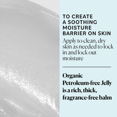 Sky Organics jelly texture swatch reveals smooth, spreadable balm for lips and skin.