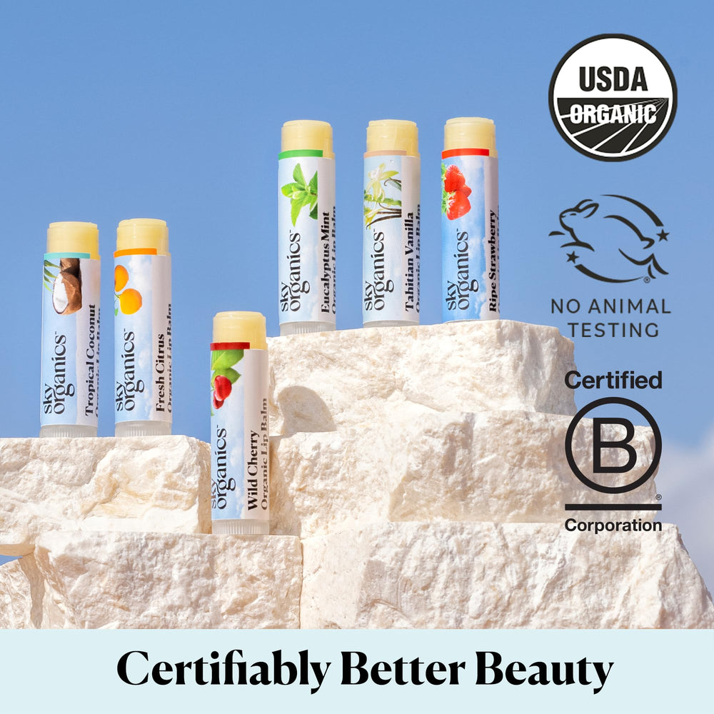 Sky Organics lip balm Fresh Citrus – zesty aroma with lasting hydration.