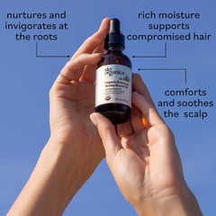 Rosemary oil with jojoba oil demonstrates lightweight conditioning without greasiness