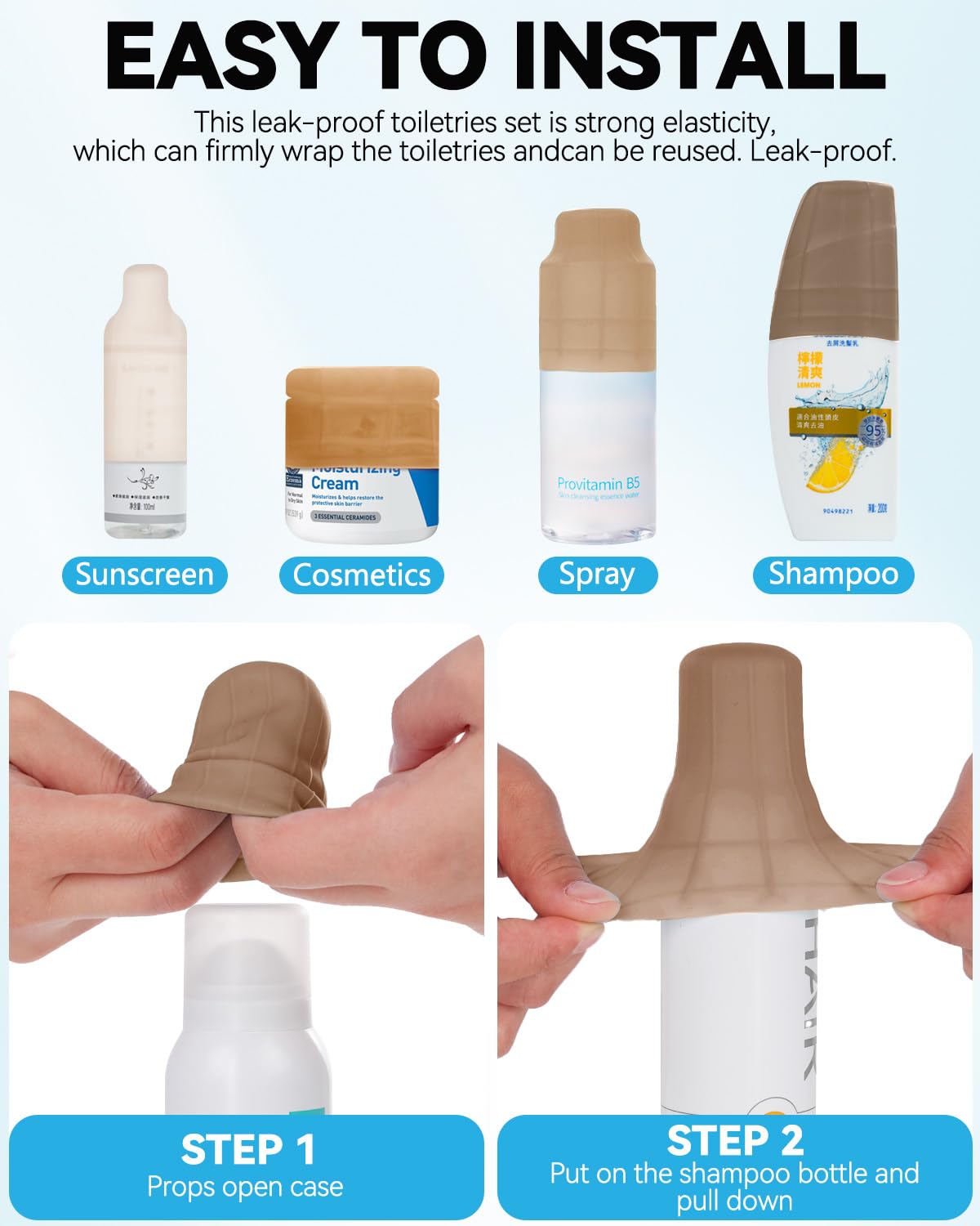 Skyconser travel toiletry cover shows compact protection for cruise and beach vacations