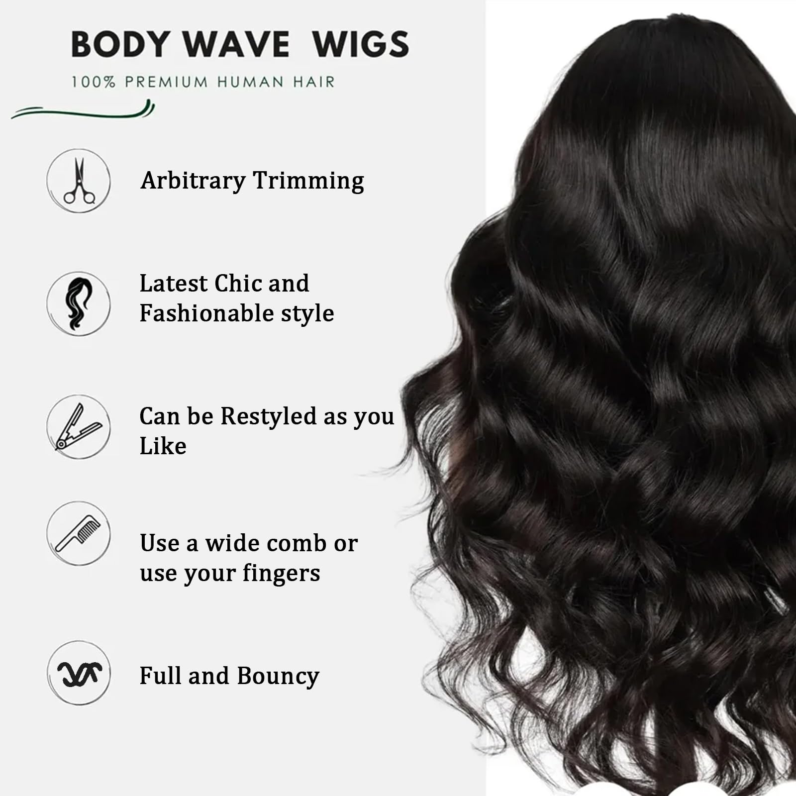 SkyGrow virgin Brazilian hair with silky texture supports durable styling.