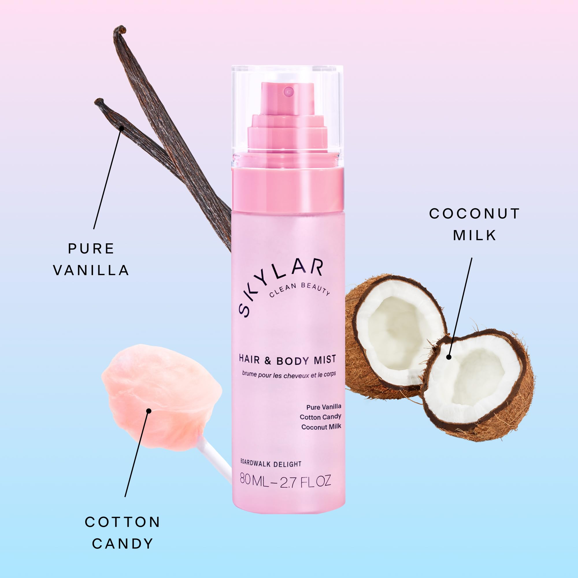Skylar Boardwalk Delight ingredient label highlights clean formula