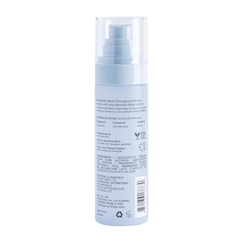 Skylar Coconut Cove Mist scent notes showcase coconut, jasmine, and gardenia aromas.