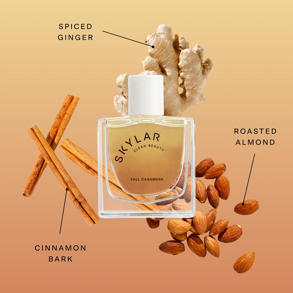 Skylar Fall Cashmere packaging box shown for gifting and vegan perfume.