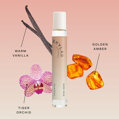 Skylar Nude Skin EDP middle-notes tiger orchid convey lush, intimate scent.