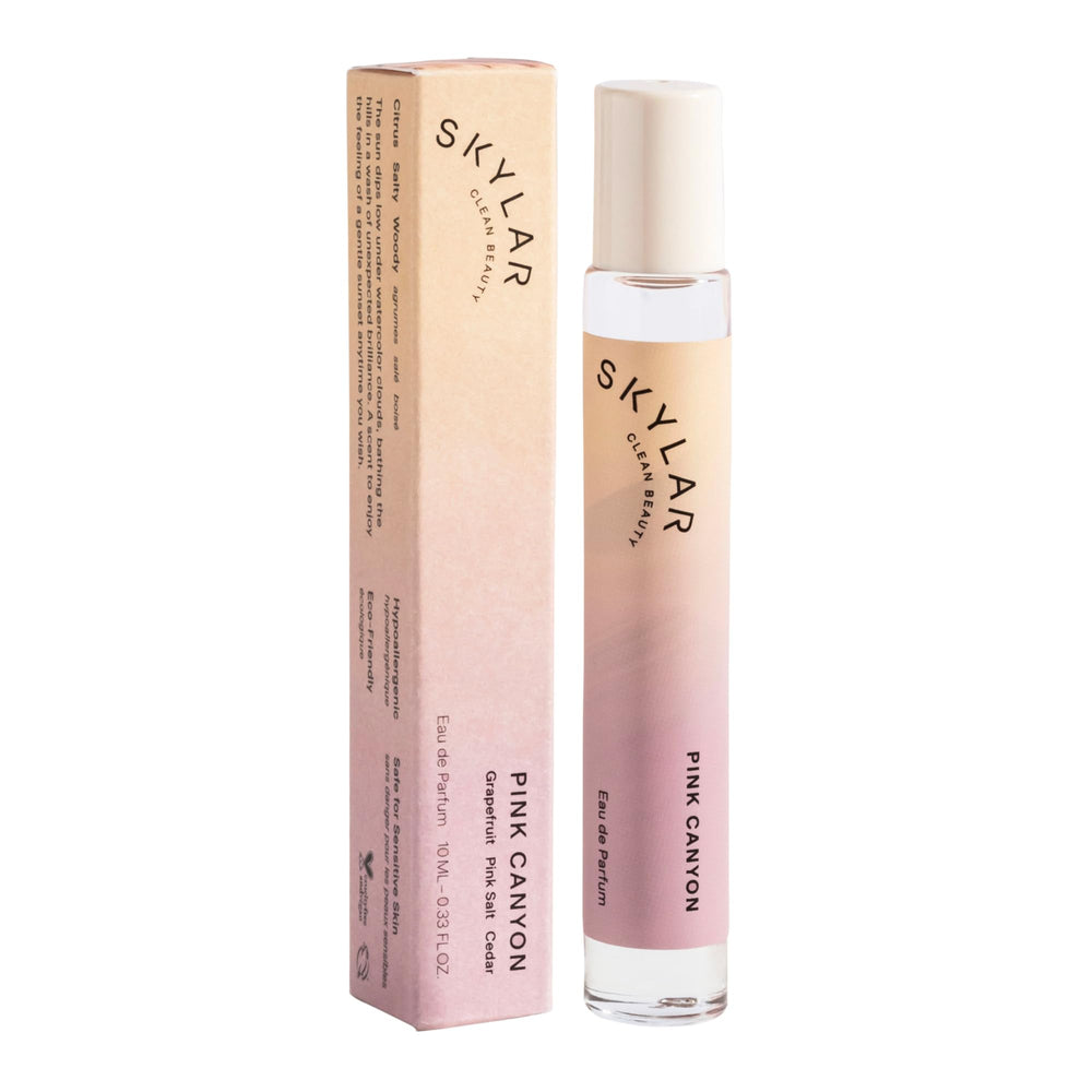 Skylar Pink Canyon EDP bottle front for everyday elegance and clean beauty.