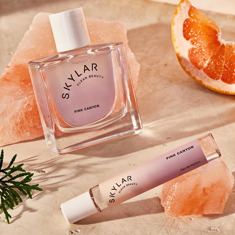 Skylar Pink Canyon EDP on hand, ideal for testing scent during daily routines.