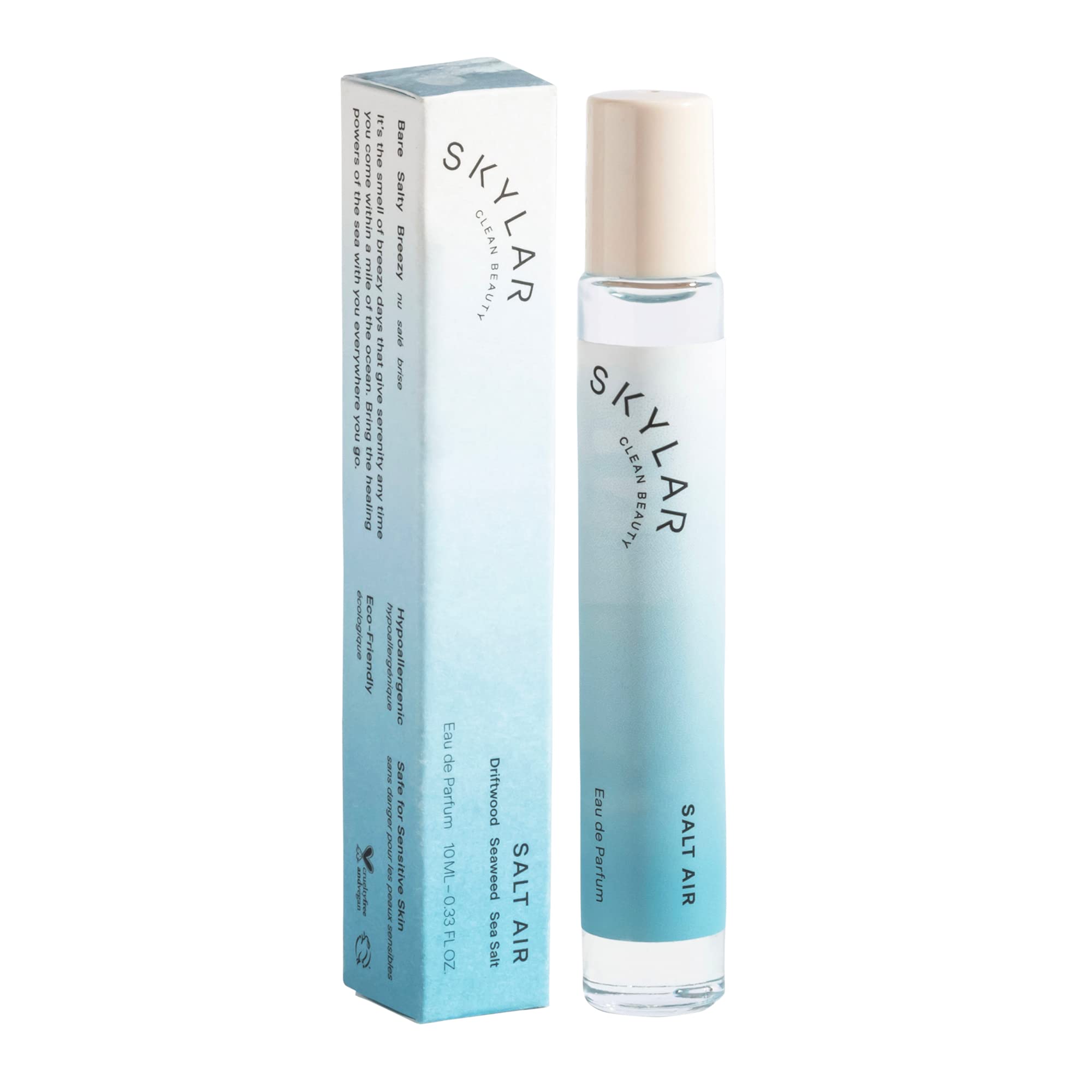 Skylar Salt Air bottle front view shows ocean-inspired freshness for daily confidence.