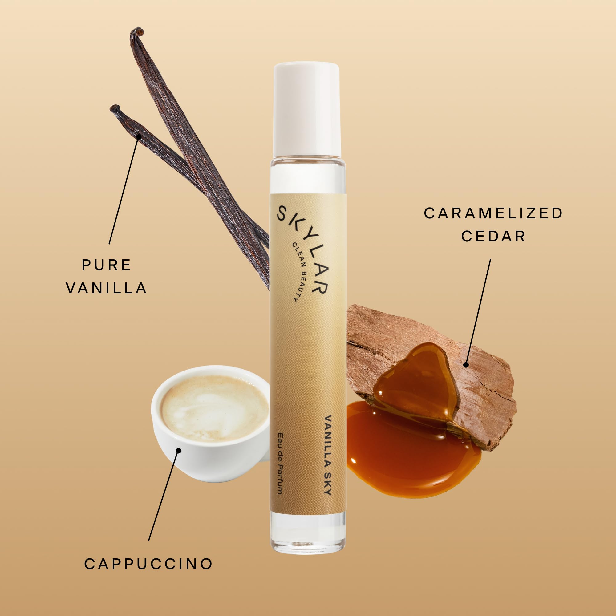 Skylar Vanilla Sky middle notes featuring vanilla and jasmine for warm floral heart