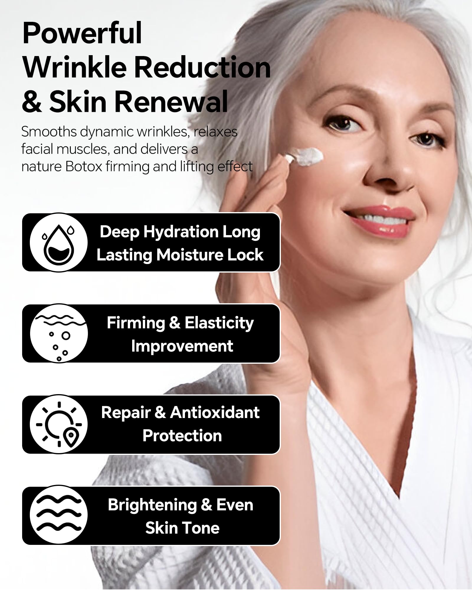 Skyoyo Bee Venom Cream glide-on application on skin for smoother skin