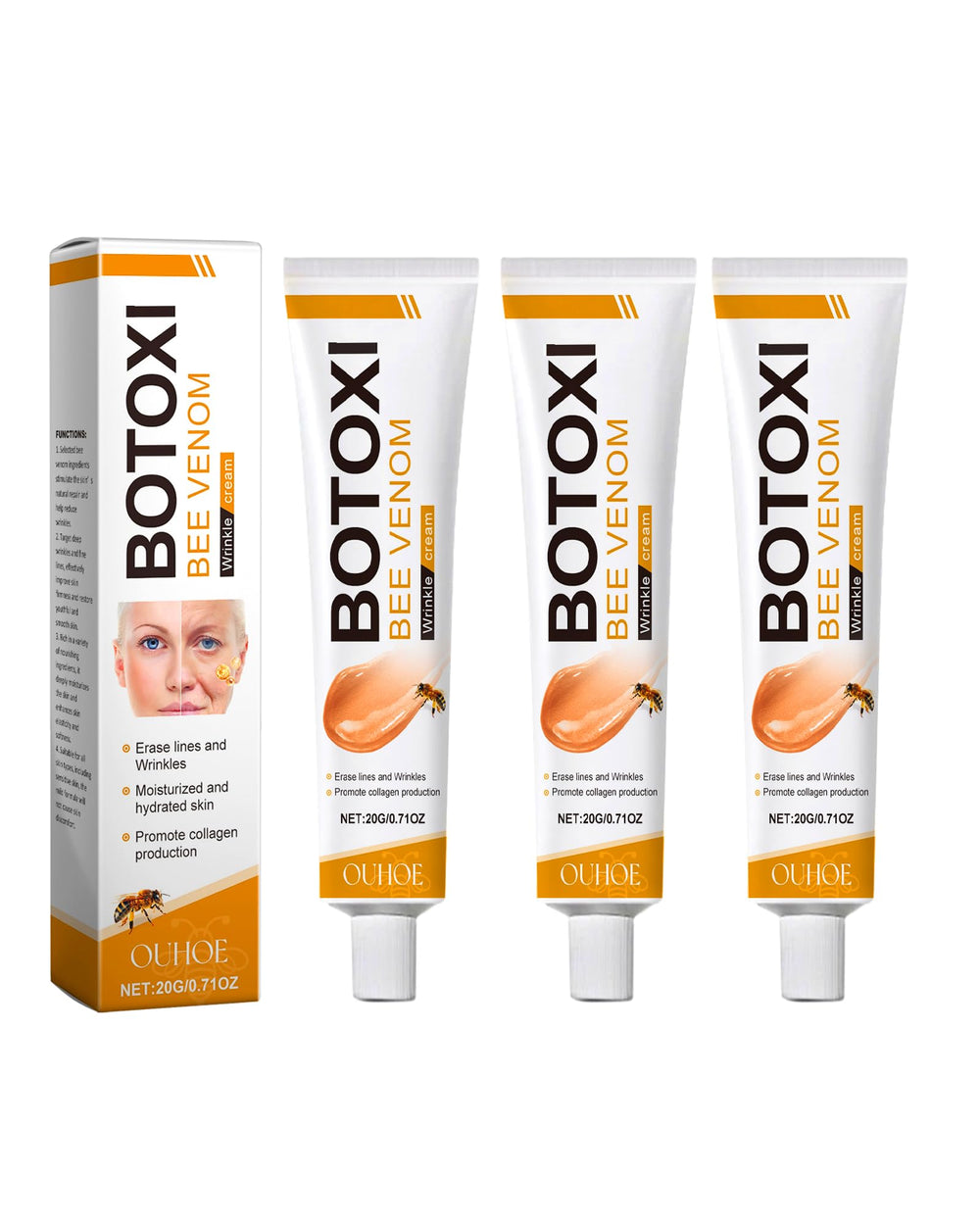 Skyoyo Bee Venom Cream tube closeup for anti-aging routine