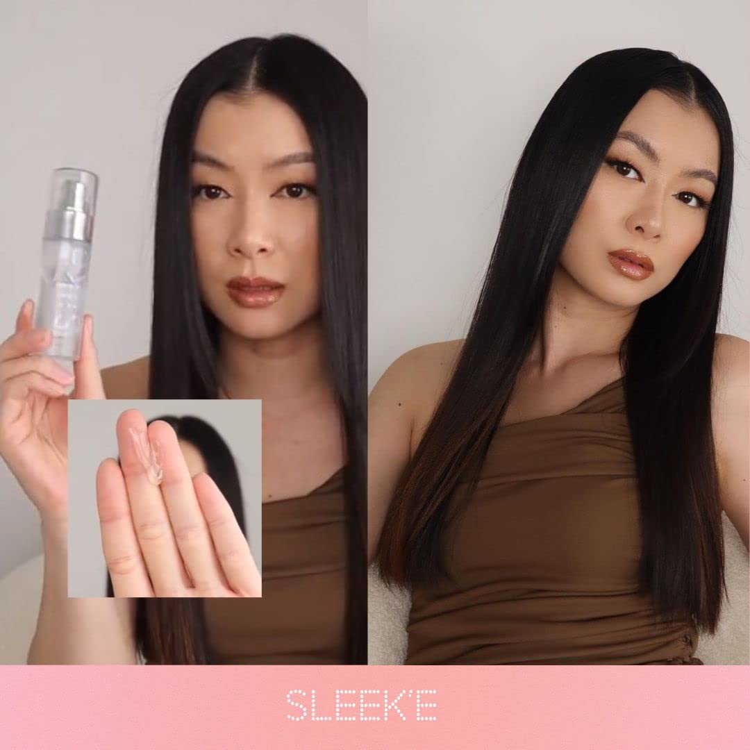 Sleek'e Silk'e Serum packaging and pump for easy at-home use.