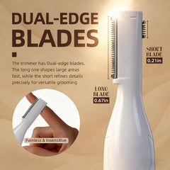 SleekSnip 2025 hypoallergenic stainless steel blade captures fine facial hair without irritation.