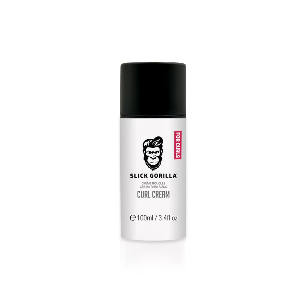 Slick Gorilla Curl Cream bottle front showing lightweight hold for defined curls.