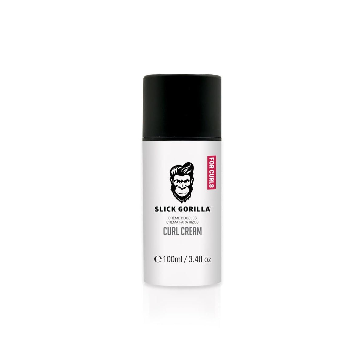 Slick Gorilla Curl Cream bottle front showing lightweight hold for defined curls.